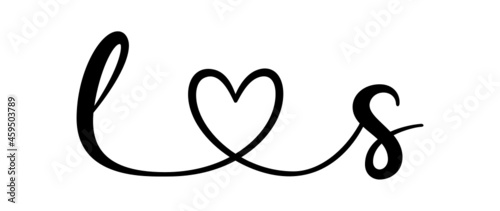 ls, sl, letters with heart Monogram, monogram wedding logo. Love icon, couples Initials, lower case, connecting HEART, home decor,
