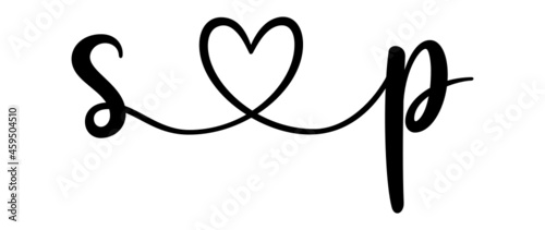 sp, ps, letters with heart Monogram, monogram wedding logo. Love icon, couples Initials, lower case, connecting HEART, home decor,