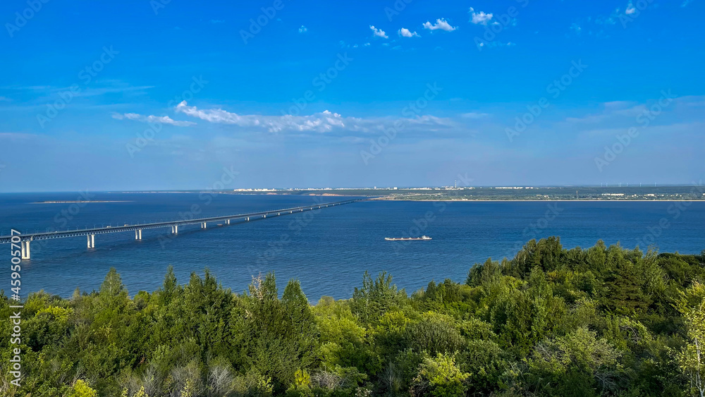 A bridge across the Volga river in Ulyanovsk, Russia. A bridge across the Volga river in Ulyanovsk, Russia.