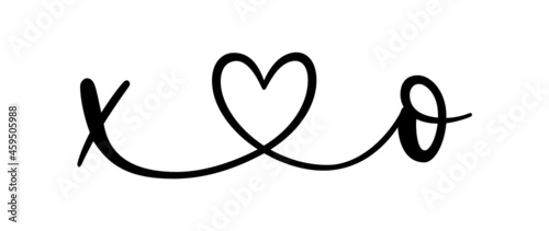 xo, ox, letters with heart Monogram, monogram wedding logo. Love icon, couples Initials, lower case, connecting HEART, home decor,
