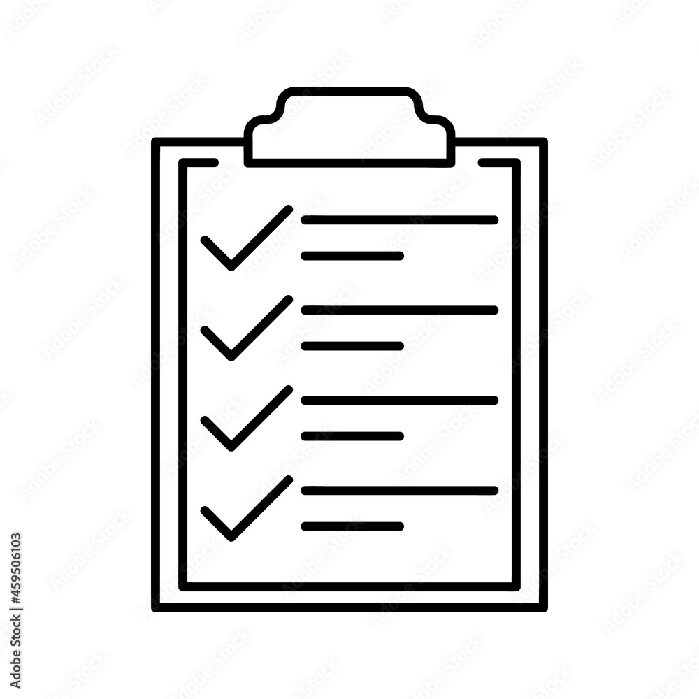Clipboard icon. Flat pictogram for web. Line stroke. Simple pad symbol isolated on white background. Outline vector eps10 Clipboard icon. Flat pictogram for web. Line stroke. Simple pad symbol isolated on white background. Outline vector eps10