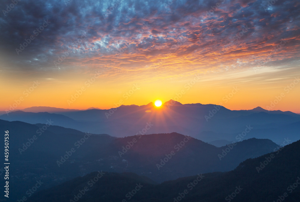 Mountains on sunset Mountains on sunset