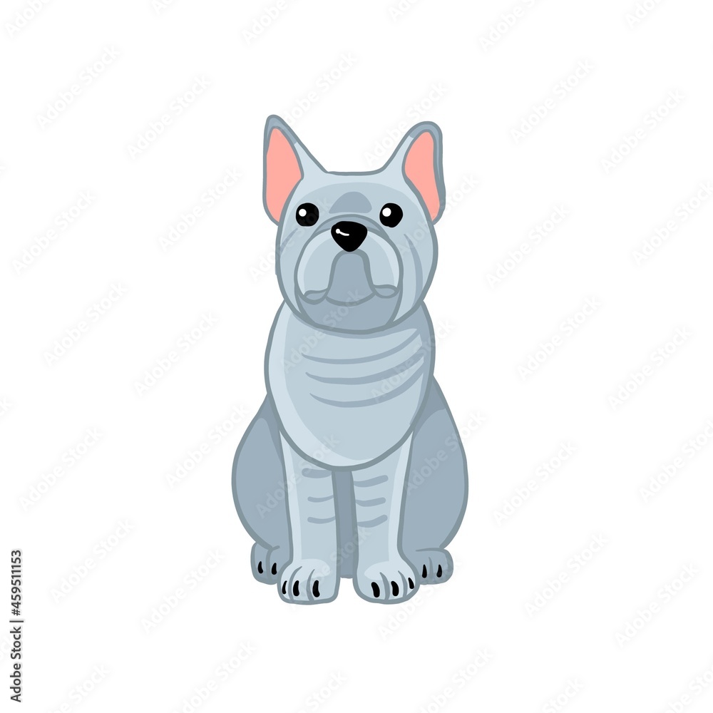Vector bulldog in cartoon style vector isolated on white. Dog breed colorful character. Vector bulldog in cartoon style vector isolated on white. Dog breed colorful character.