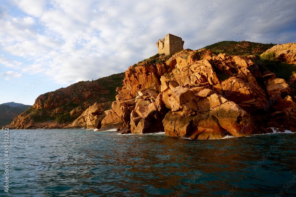 Rocks in Corsica by the sea