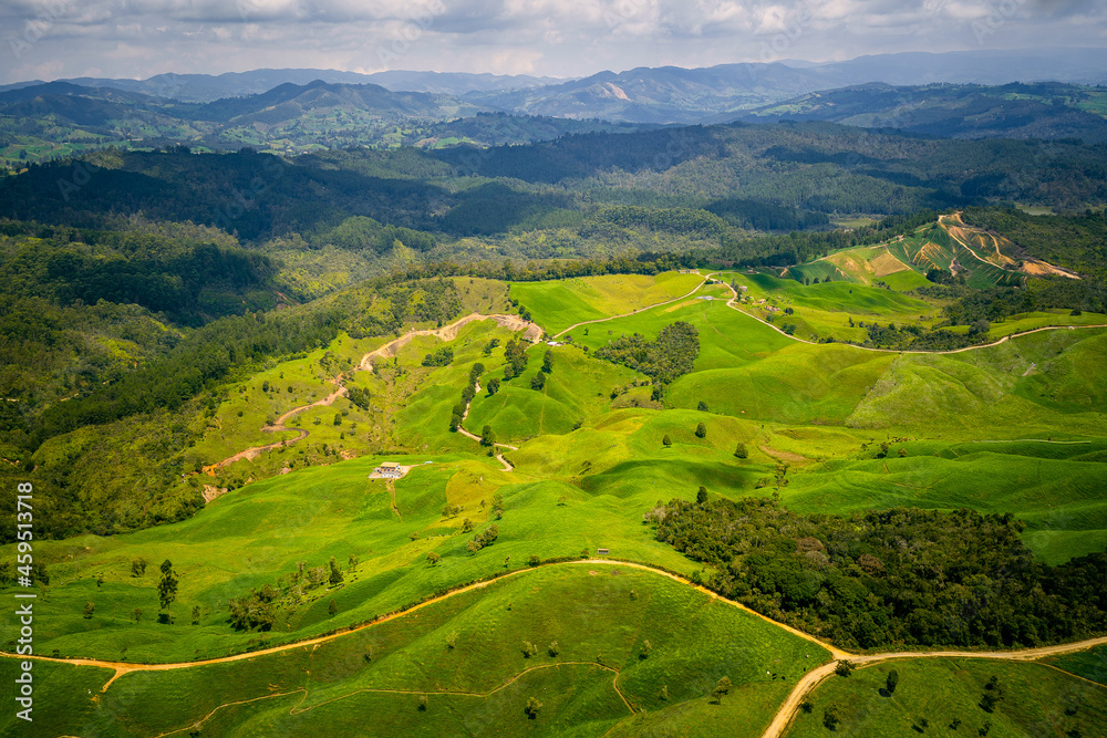 Santa Rosa de Osos in Antioquia Colombia, aerial view of the Antioquia municipality