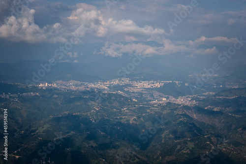 aerial view of the city of Manizales Caldas Coffee crops and products of the region © Wil.Amaya