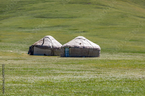 Traditional Central Asia nomad yurts. High quality photo
