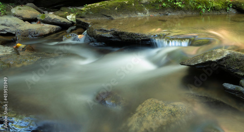 Rocky stream near Boone North Carolina running over the rocks
