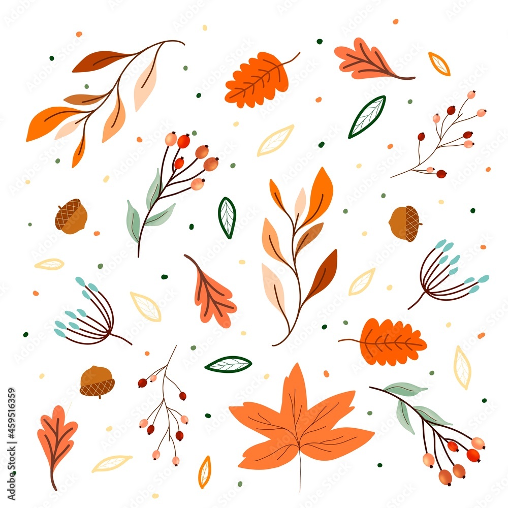 autumn leaves seamless pattern. Illustration autumn 