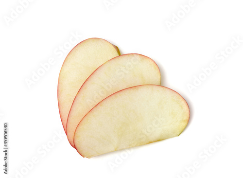 Red apple sliced isolated on white background