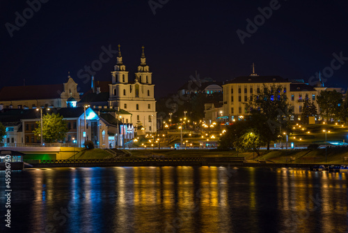 Minsk historical center at night, Belarus