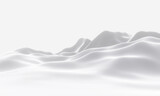 3D Ice mountain. White cold terrain.