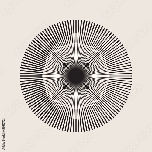 Abstract geometric circle, line design, editable stokes. Spiral design element for your design. Vector illustration