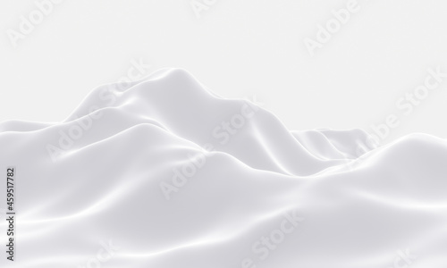 Fototapeta Naklejka Na Ścianę i Meble -  3D Ice mountain. White cold terrain.