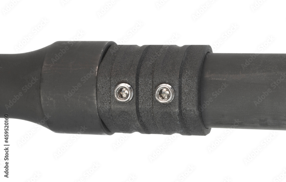 Bolts holding the gas block on an AR-15 barrel Bolts holding the gas block on an AR-15 barrel