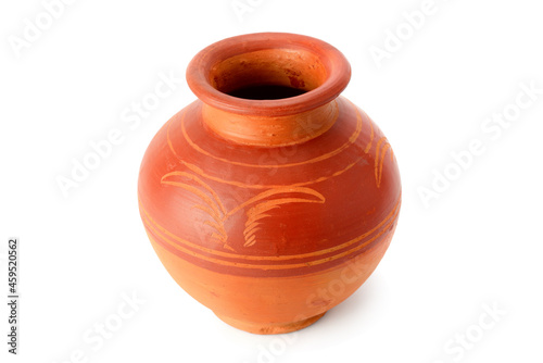 Pottery vase isolated on white background