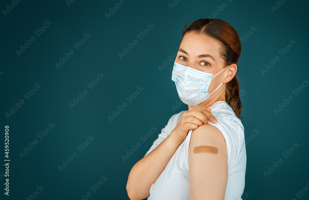 Young woman after vaccination