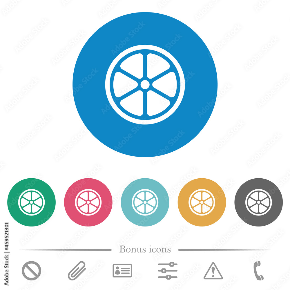 Lemon slice solid flat round icons Lemon slice solid flat round icons