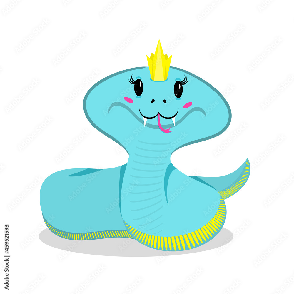 Fototapeta premium Vector illustration of coiled king cobra snake.