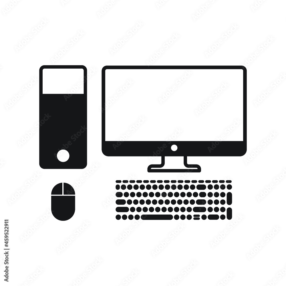 computer desktop full set icon monitor keyboard mouse cpu icon computer desktop full set icon monitor keyboard mouse cpu icon