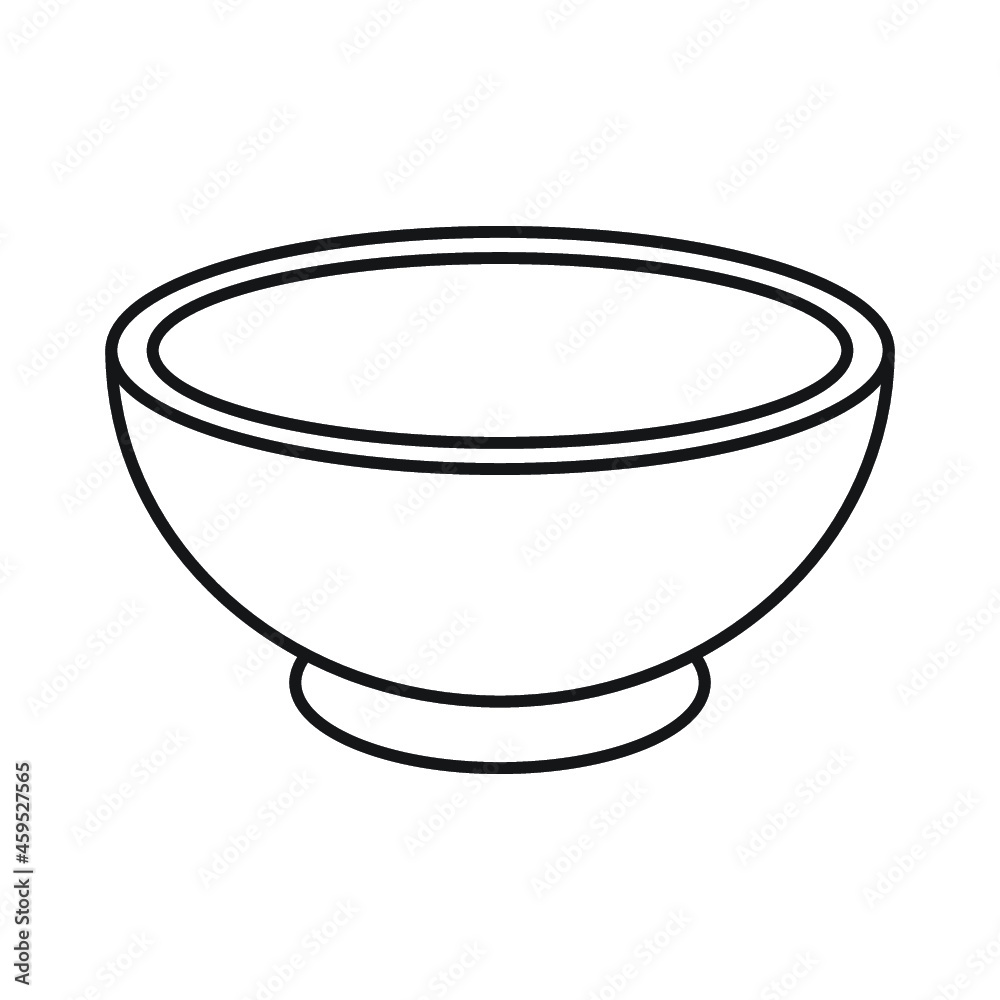 Udon icon in outline style isolated on white background. Sushi symbol stock Udon icon in outline style isolated on white background. Sushi symbol stock