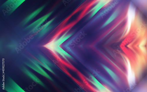 Dark futuristic abstract background. Neon glow, laser show. Geometric blurred lines on a dark background