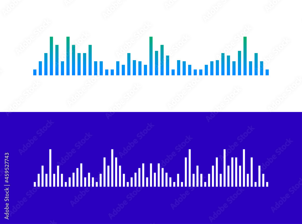 Set of Waves of the equalizer isolated on background. EQ Vector Illustration.