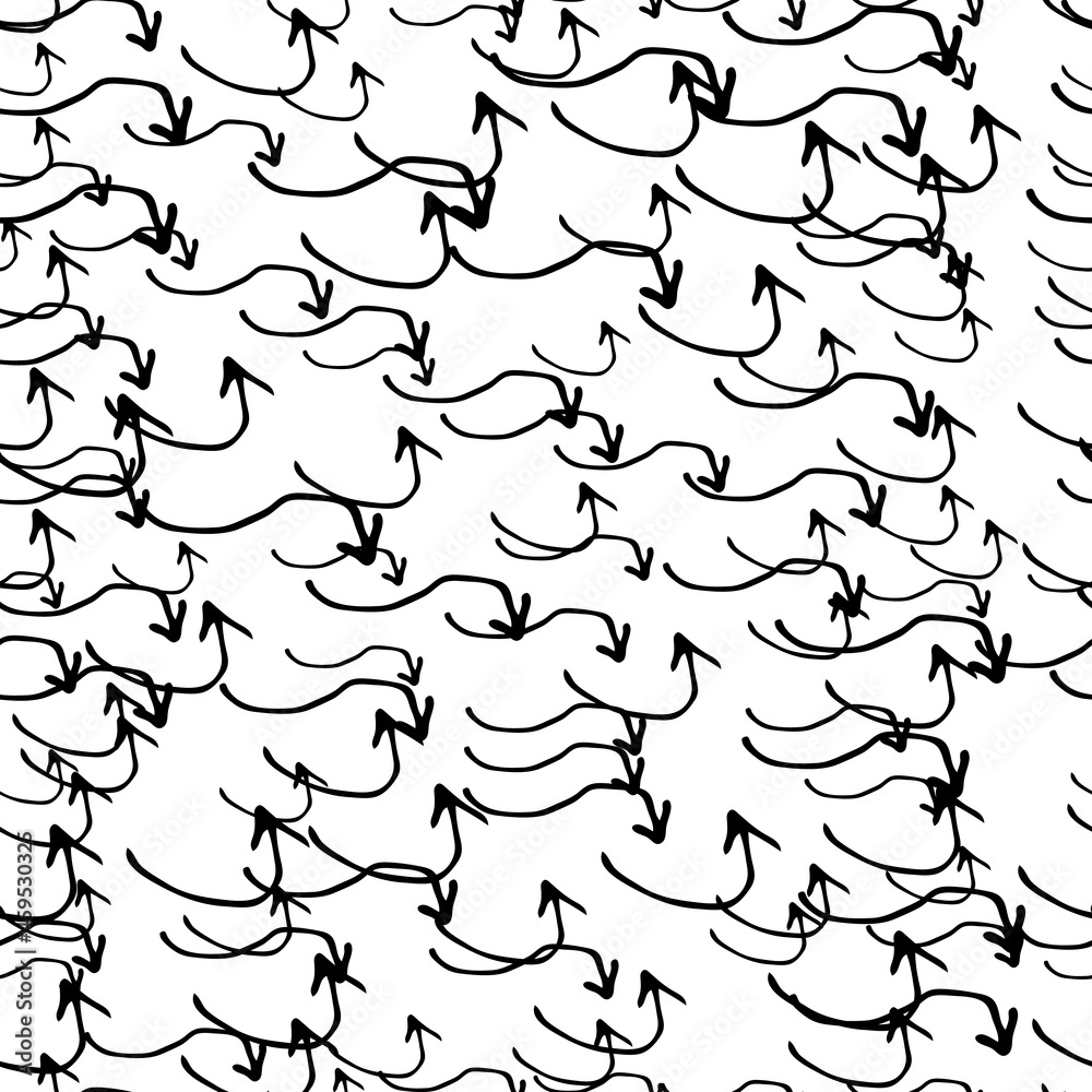 Seamless pattern with doodle arrows