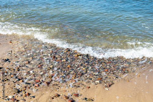 sea waves and stones on the beach