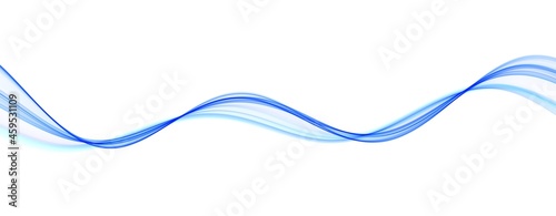 Blue abstract wave. Magic line design. Flow curve motion element. Neon gradient wavy illiustration. photo
