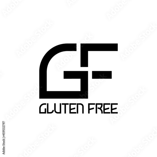 Gluten Free GF icon isolated on white background