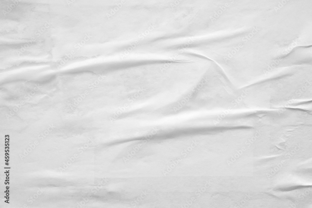 Obraz premium white crumpled and creased paper poster texture background
