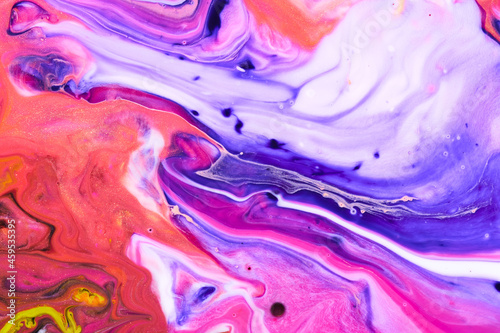 Photograph of abstract fluid marble paint background