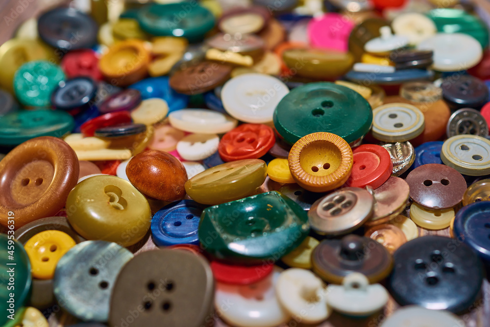 Scattering of multicolored buttons, diversity concept Scattering of multicolored buttons, diversity concept