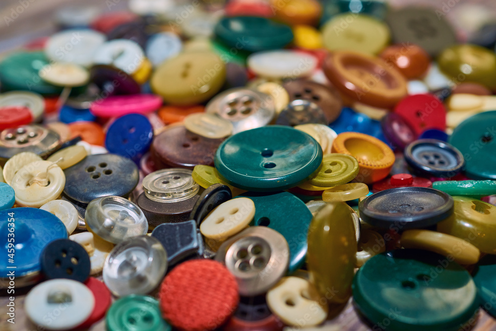 Scattering of multicolored buttons, diversity concept Scattering of multicolored buttons, diversity concept