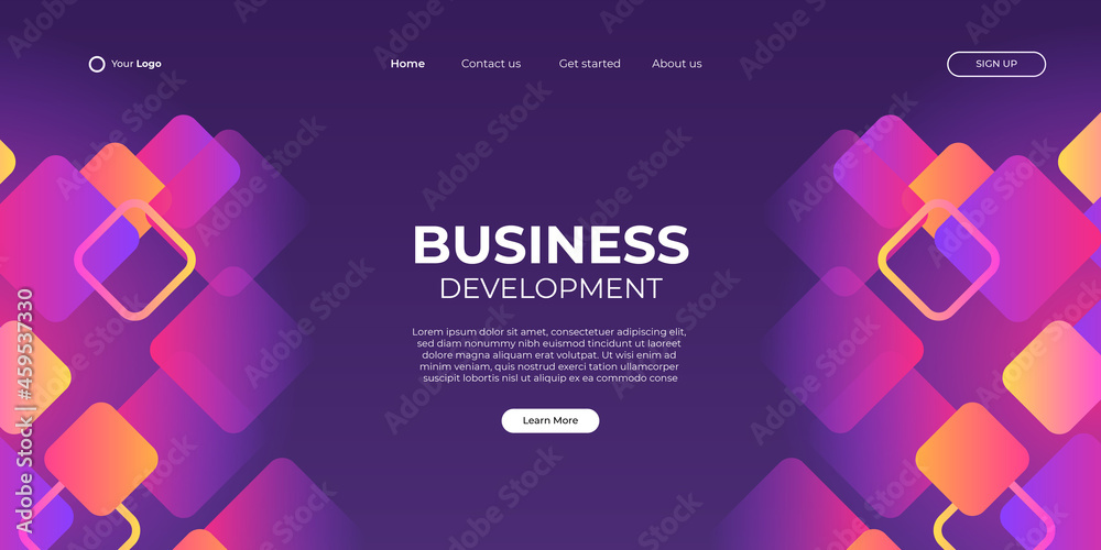 Abstract background for business landing page web design