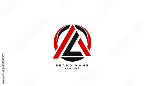 AL, LA, Abstract initial monogram letter alphabet logo design