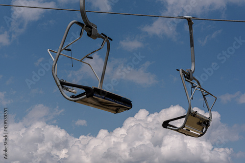 cable car mountains sky downhill skiing chairlift nature