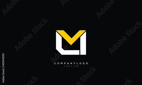 MU, UV, VU, LM, LVM, Abstract initial monogram letter alphabet logo design