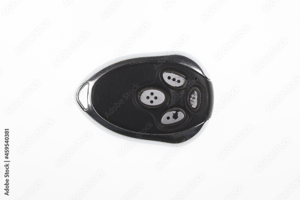 old electronic car key isolated on white background old electronic car key isolated on white background