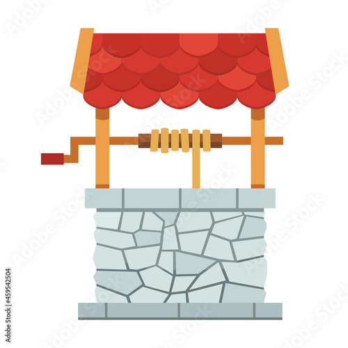 Water well cartoon on white background
