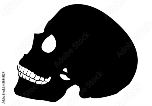 Icono negro de una calavera sobre fondo blanco