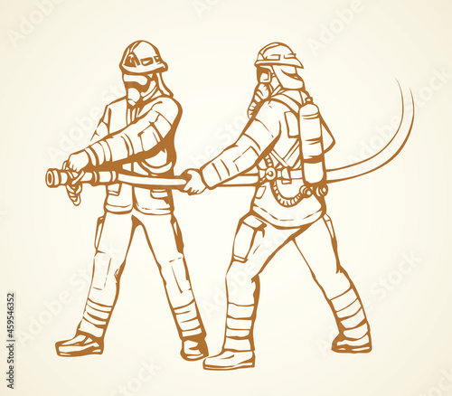 Firefighter. Vector drawing