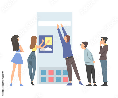 UX or User Experience Designer Creating Product and Service for Human computer Interaction Vector Illustration