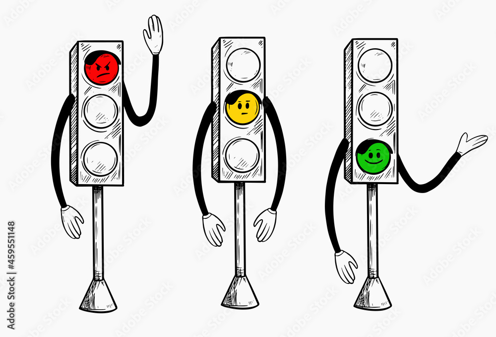 Cartoon Traffic Lights Vector Outline Illustration Stock Vector portable-traffic-light-ptl3-type-1-ldc-equipment