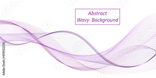 Abstract wave background. Purple swirl swoosh, dynamic flowing waves  isolated on white background.  Trendy design for banner. Undulate curve lines. Vector illustration