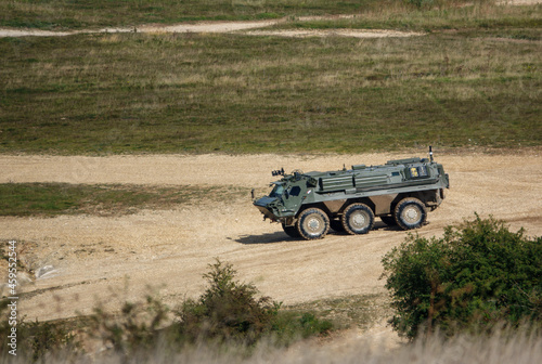 Obraz na plátně British army Patria Pasi Fuchs (Falcon Squadron) CBRN armoured 6x6 vehicle on a