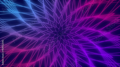  Loopable seamless cyclic animated sequence with the possibility of looping with expanding or collapsing geometric blue, red end purple lines