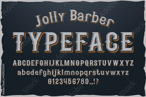Jolly Barber vintage vector typeface for logo.