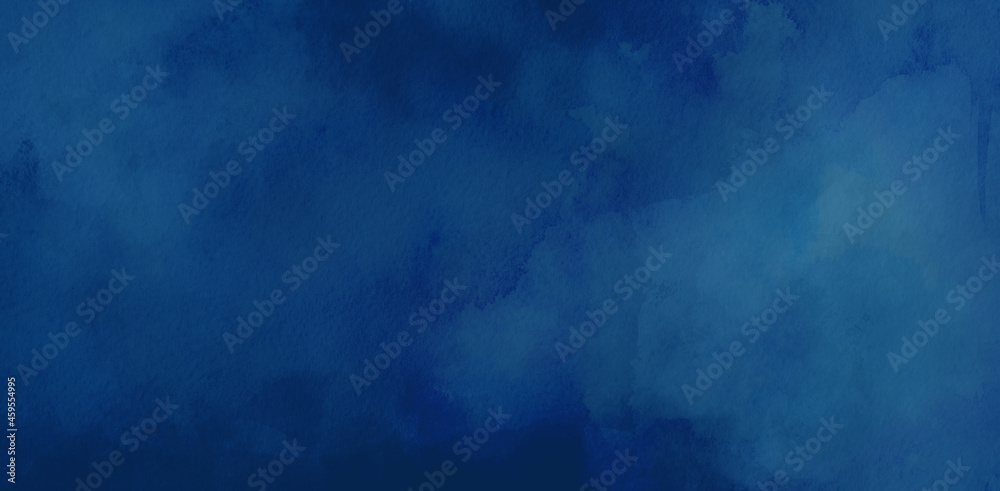 Obraz premium blue watercolor background texture, fluid painted ink stains and blotches